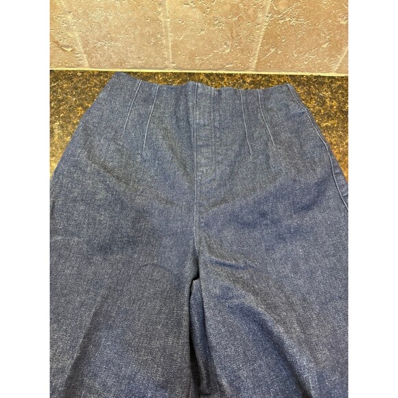 Spanx Zero Waistband Cropped Wide Leg Jeans Size M Raw Indigo Like New - Picture 6 of 10